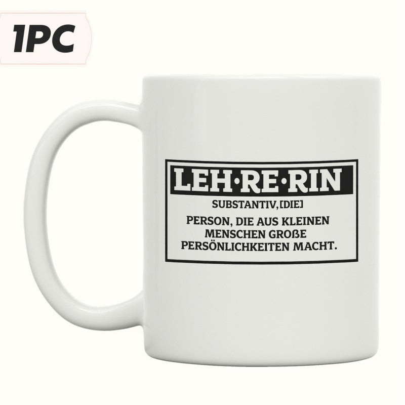 Tailorly White Ceramic 11 oz Mug - Minimalist Black Framed Layout With Dictionary Style Serif Typography Text Mug
