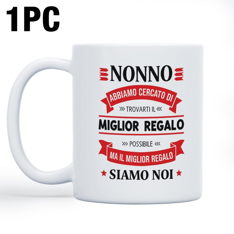Tailorly White Ceramic 11 oz Mug - Polished White Surface Featuring Red Ribbons And Centered Sentimental Text Mug