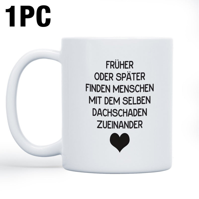 Tailorly White Ceramic 11 oz Mug - Elegant Minimalist Black Silhouette Icon On Plain White Background Heart