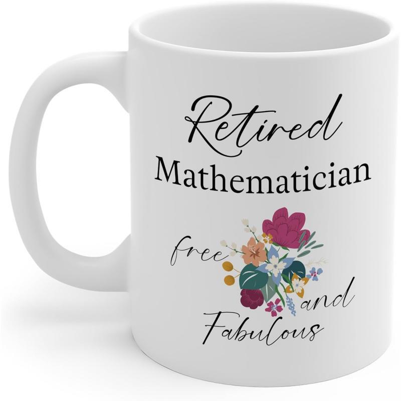 Tailorly White Ceramic 11 oz Mug - Retired Mathematician Free And Fabulous Elegant Hand Drawn Watercolor Floral Bouquet With Artistic Leaves Flower