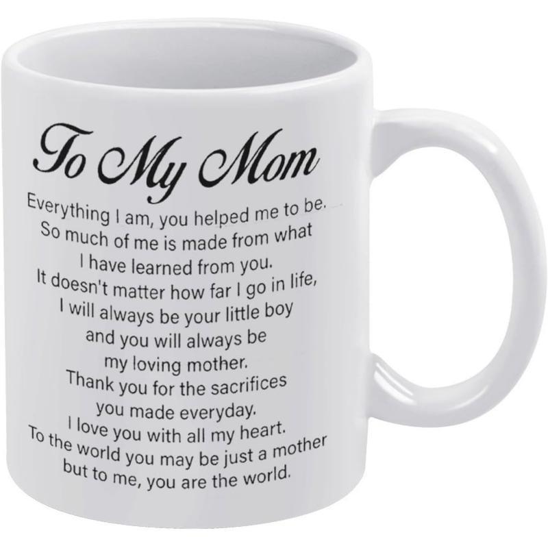 Tailorly White Ceramic 11 oz Mug - To My Mom Clean Displaying A Heartfelt Sentimental Poem Mug