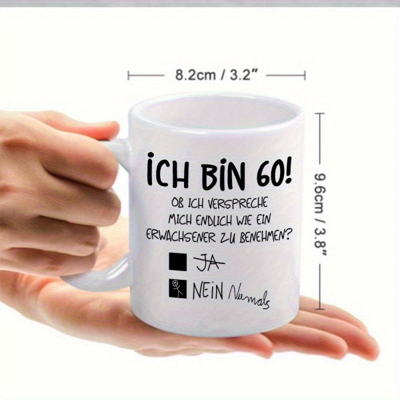 Tailorly White Ceramic 11 oz Mug - Humorous Birthday Checklist Design With Handwritten Font Elements And Boxes Sign