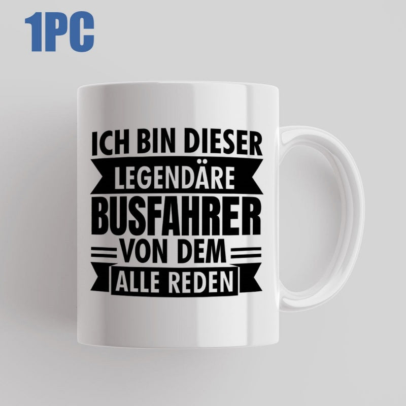 Tailorly White Ceramic 11 oz Mug - Sleek Showcasing Bold Black Decorative Typographic Slogan Mug