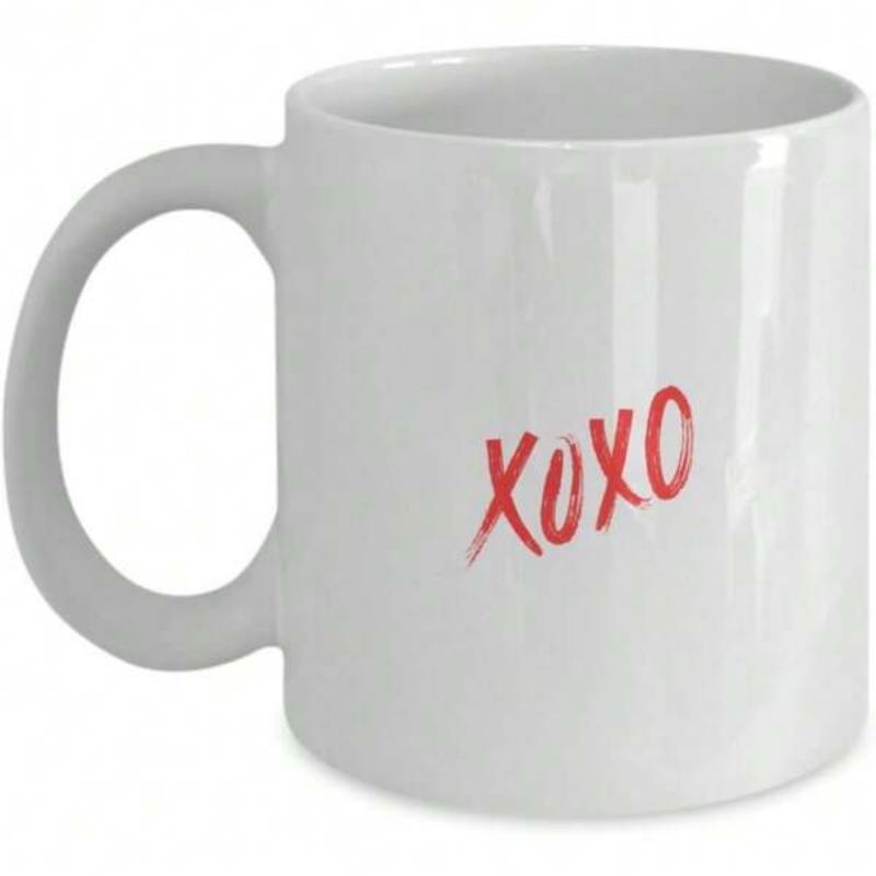 Tailorly White Ceramic 11 oz Mug - Xoxo Minimalist Hand Painted Red Script Over A Clean White Surface Mug