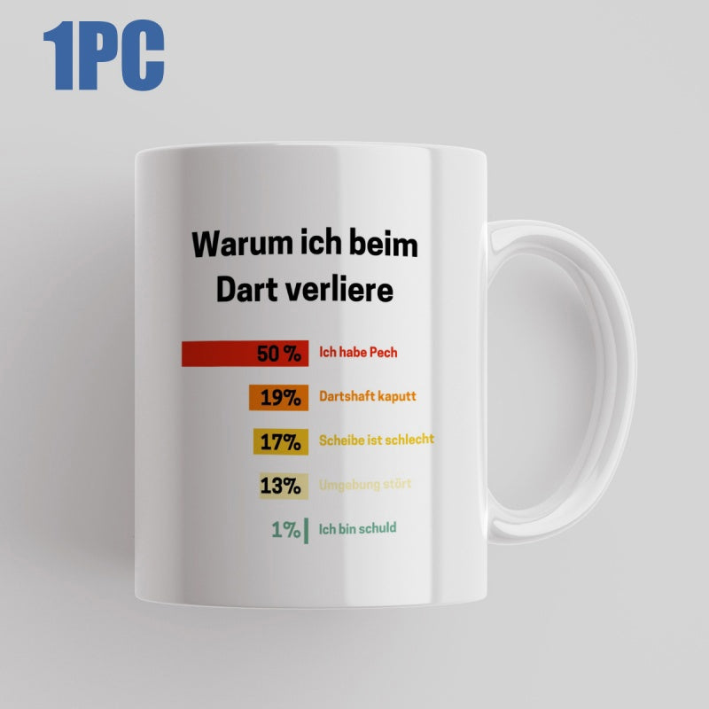 Tailorly White Ceramic 11 oz Mug - Colorful Horizontal Statistical Bar Chart Displayed On A Ceramic Surface Graph