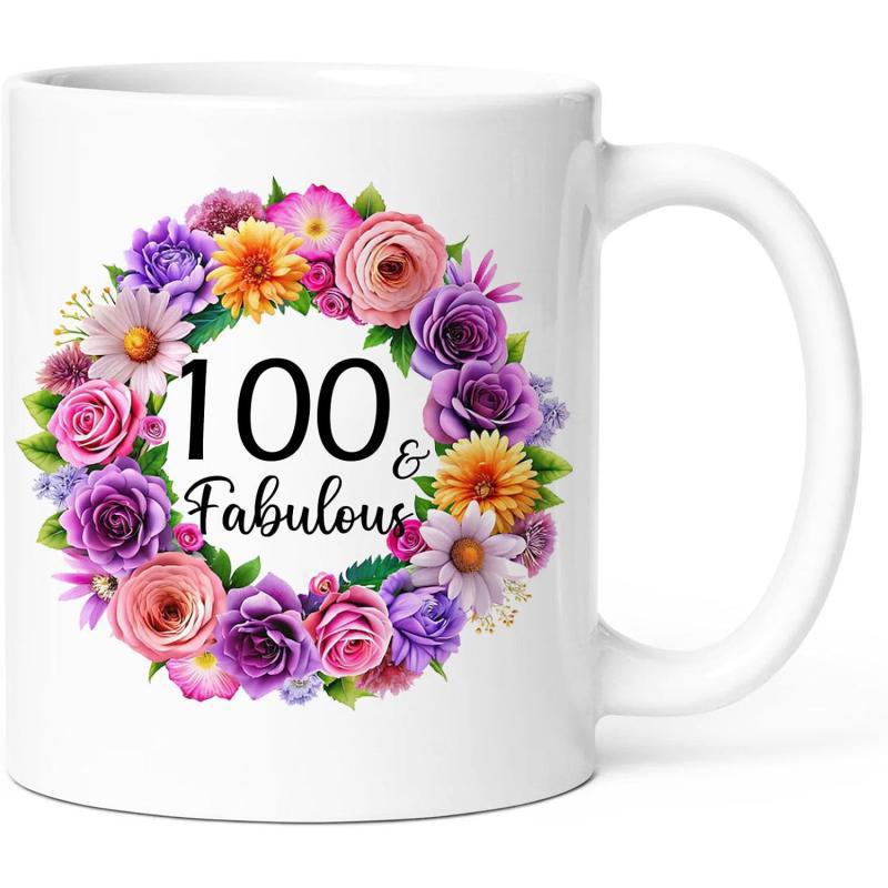 Tailorly White Ceramic 11 oz Mug - 100 Fabulous Vibrant Pink And Purple Roses Surrounded By Delicate Blooming Petals Wreath