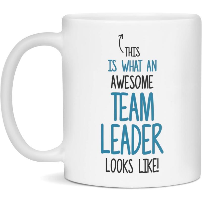 Tailorly White Ceramic 11 oz Mug - This Is What An Awesome Team Leader Looks Like Minimalist Typography Design On A Clean