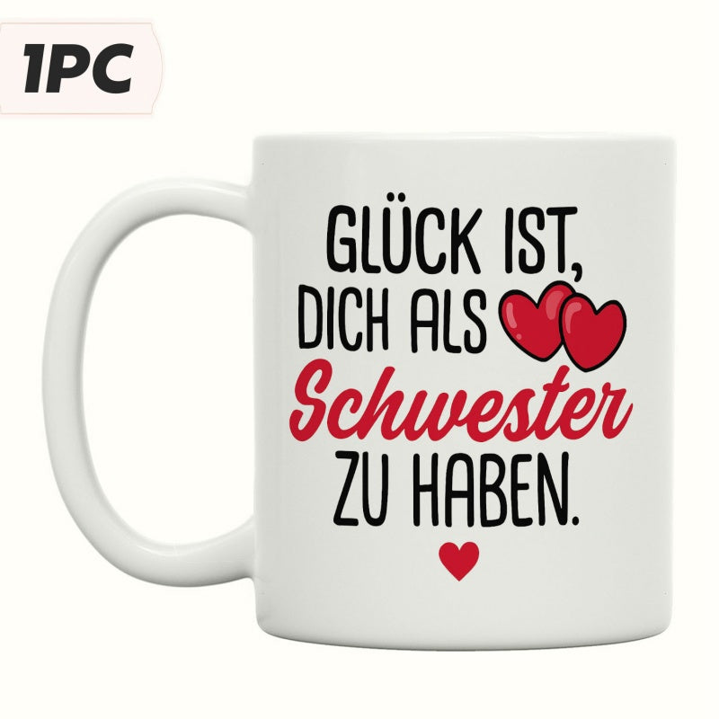 Tailorly White Ceramic 11 oz Mug - Minimalist Red Hearts With Black Outlines Beside Elegant Script Ceramic Surface Heart