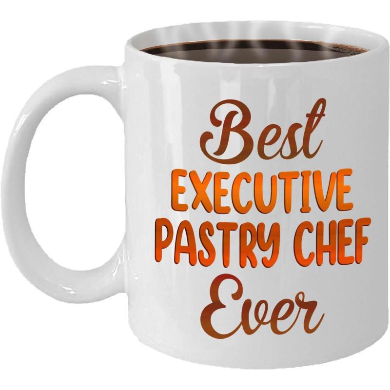 Tailorly White Ceramic 11 oz Mug - Best Executive Pastry Chef Ever Professional Culinary Design With Elegant Script And Bold Textured Lettering Mug