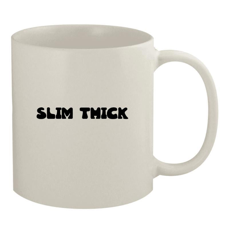 Tailorly White Ceramic 11 oz Mug - Slim Thick Minimalist Glossy Ceramic Surface With Bold Black Lettering On A