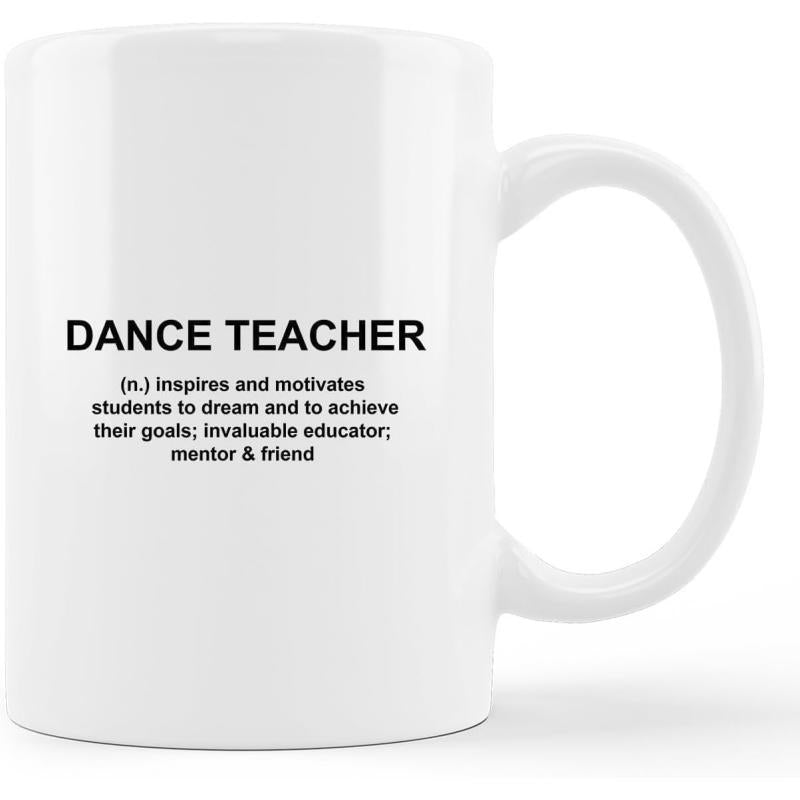 Tailorly White Ceramic 11 oz Mug - Dance Teacher Minimalist Black Typography Centered On A Clean Polished Surface Mug