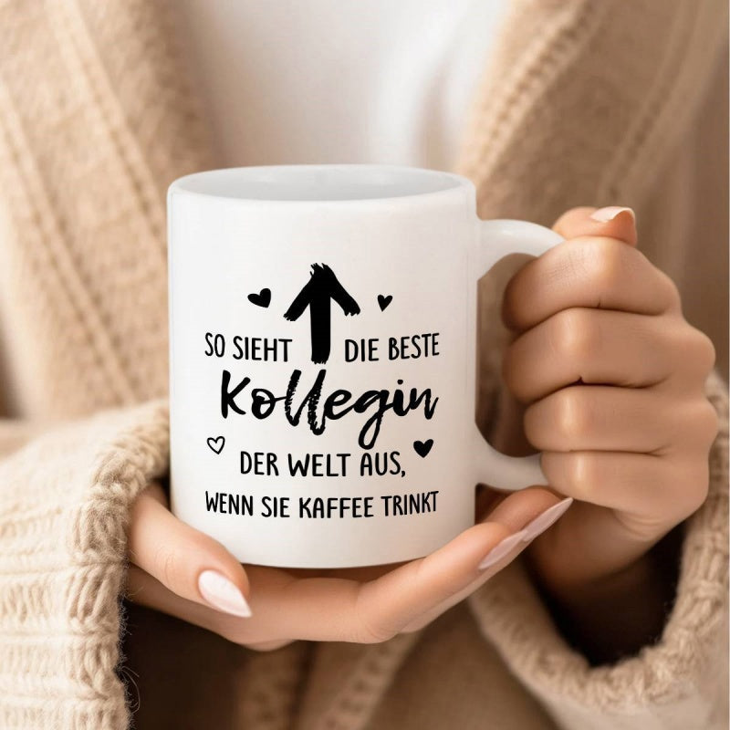 Tailorly White Ceramic 11 oz Mug - Minimalist Style Black Upward Pointing Arrow Among Small Decorative Heart Arrow