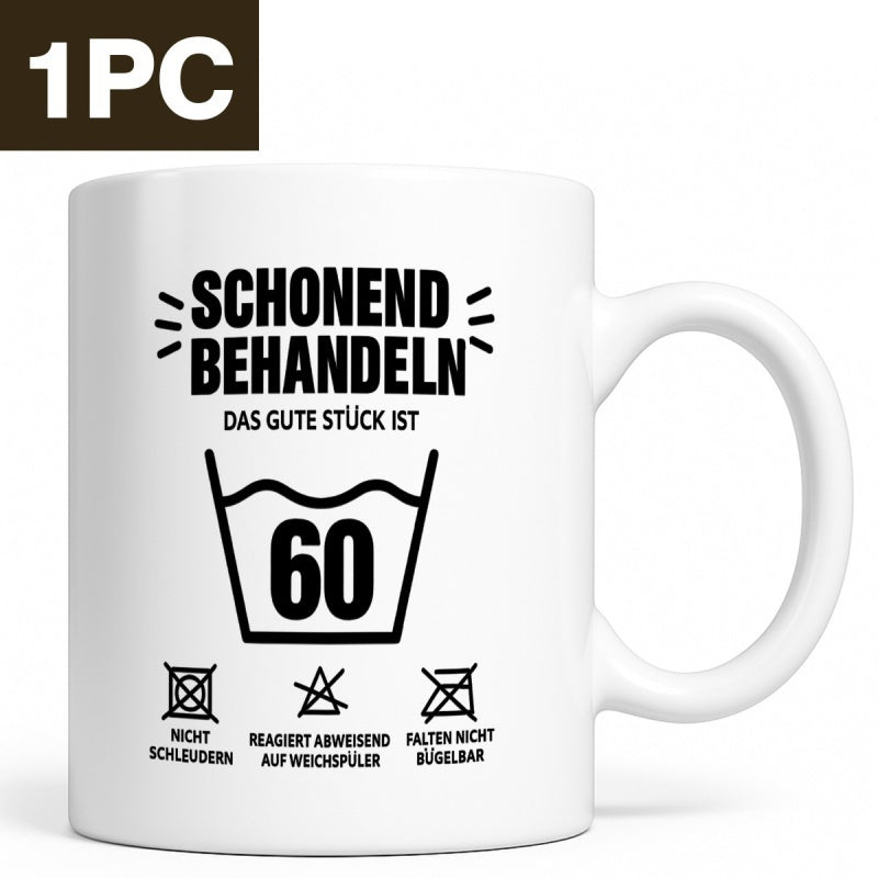 Tailorly White Ceramic 11 oz Mug - Detailed Laundry Care Instruction Symbols With Numbers Printed On Mug