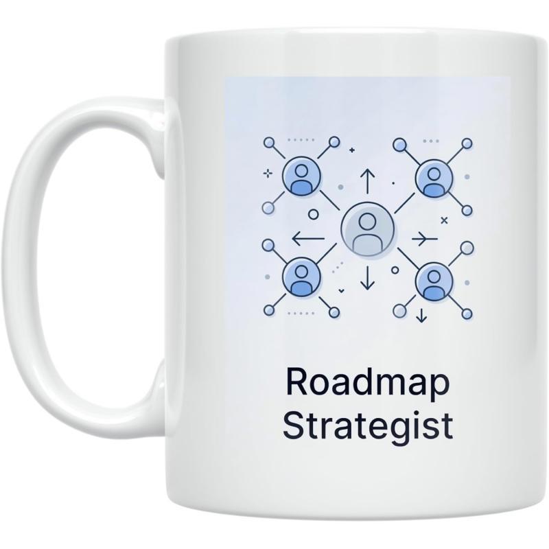 Tailorly White Ceramic 11 oz Mug - Roadmap Strategist Professional Network With Connected Human Icons Showing Business Growth Diagram