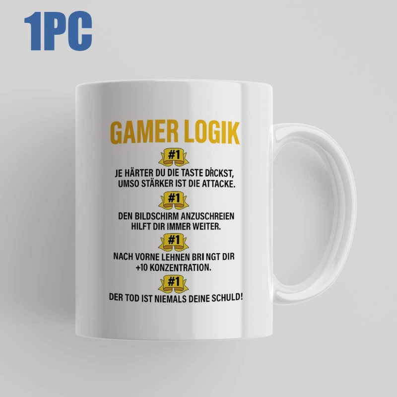Tailorly White Ceramic 11 oz Mug - Best Gamer Clean Featuring Yellow Gaming Text And Icons Mug