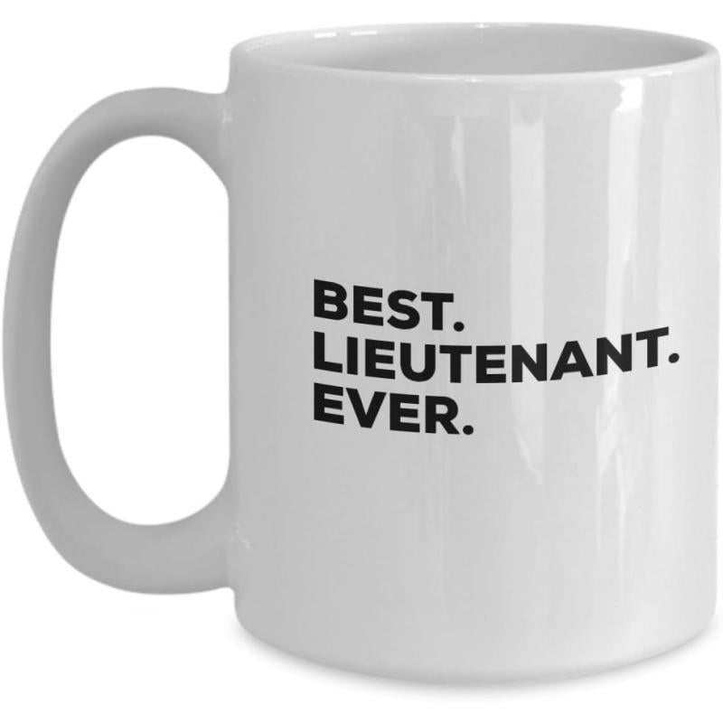 Tailorly White Ceramic 11 oz Mug - Best Lieutenant Ever Bold Minimalist Black Typography On A Smooth Ceramic Mug