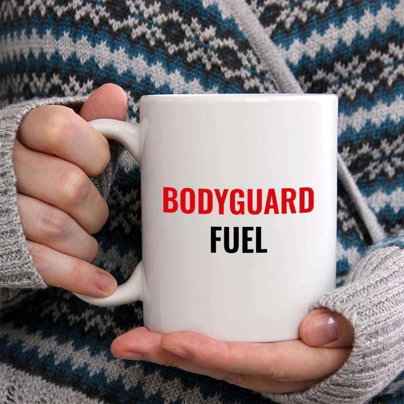 Tailorly White Ceramic 11 oz Mug - Bodyguard Fuel Minimalist White Ceramic Vessel Cradled Within Soft Knitted Texture Mug
