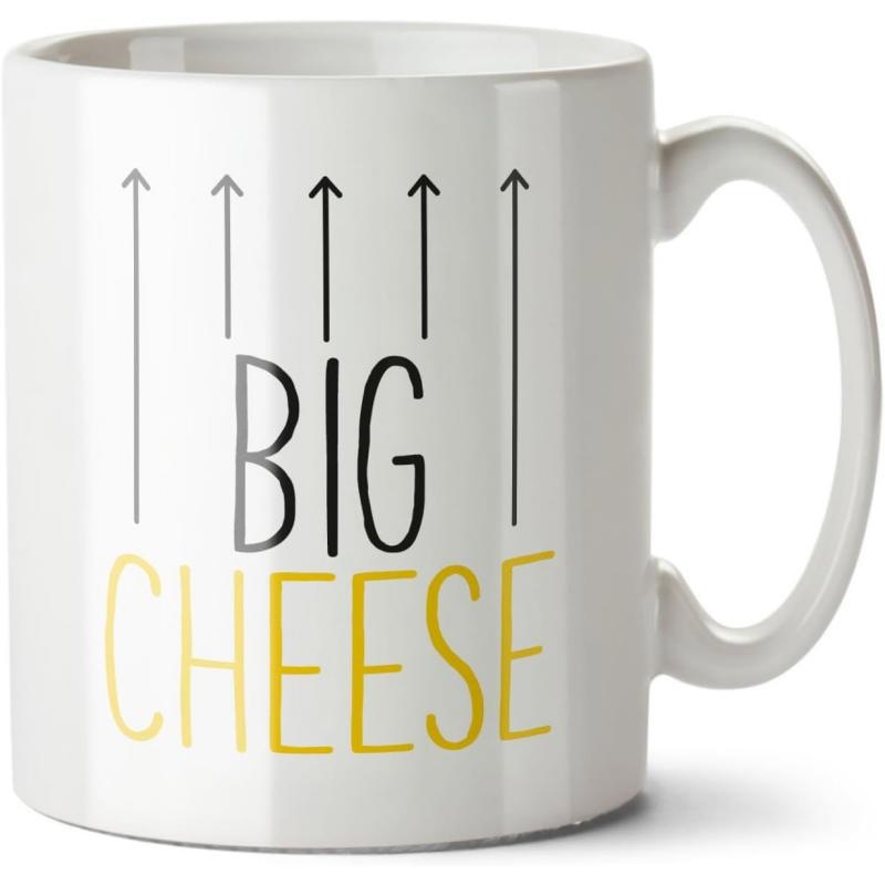 Tailorly White Ceramic 11 oz Mug - Big Cheese Minimalist Vertical Lines Pointing Upwards In A Simple Clean Style Arrows