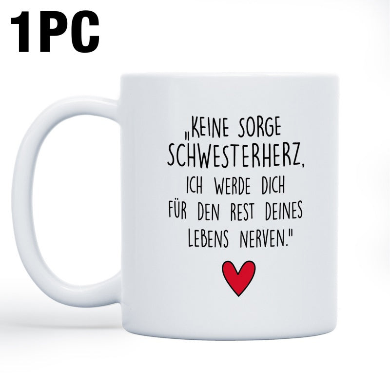 Tailorly White Ceramic 11 oz Mug - Vibrant Red Small Heart Centered Upon A Minimalist Pristine White Surface Mug