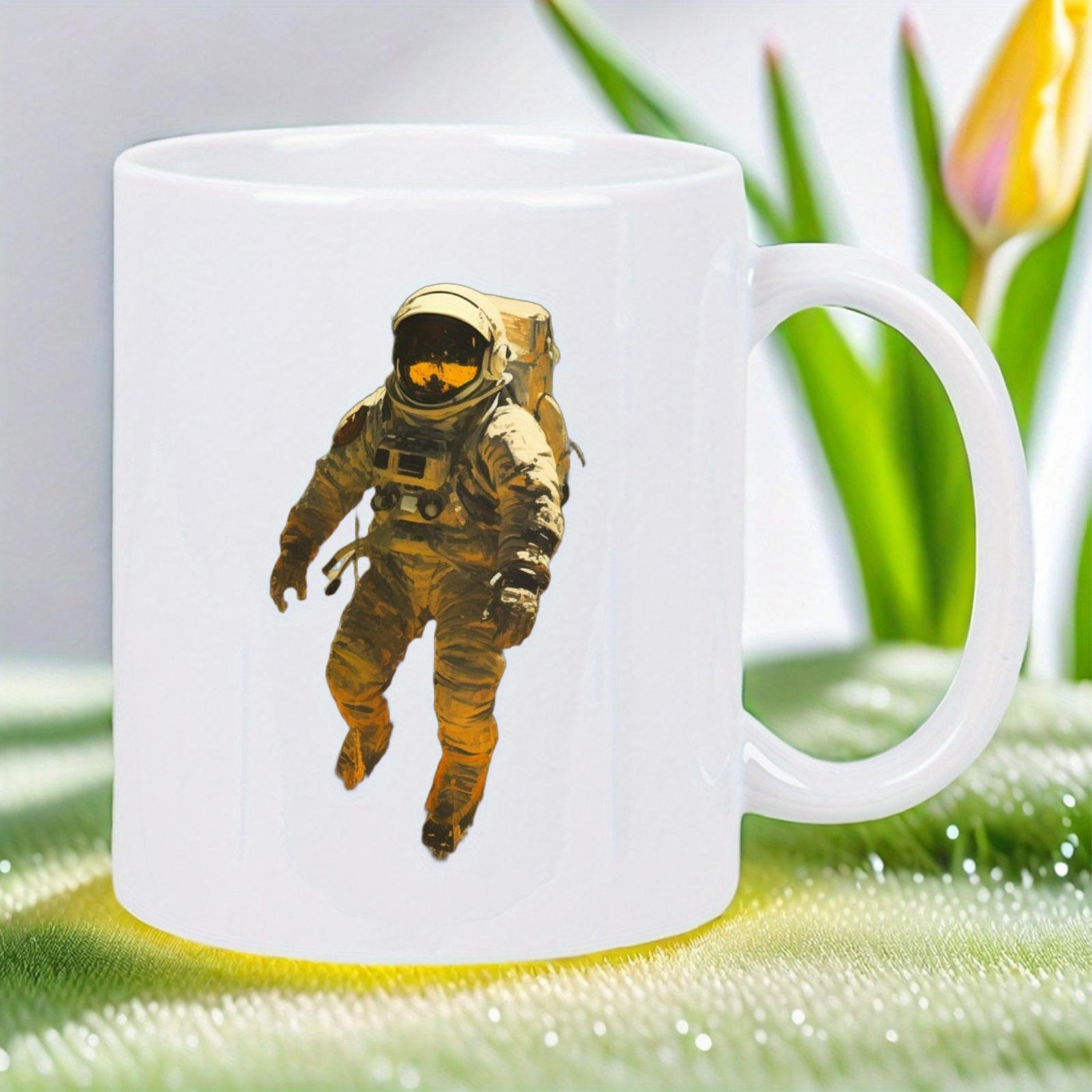 Tailorly White Ceramic 11 oz Mug - Majestic Explorer Floating Weightless In The Vast Galactic Cosmic Void Astronaut