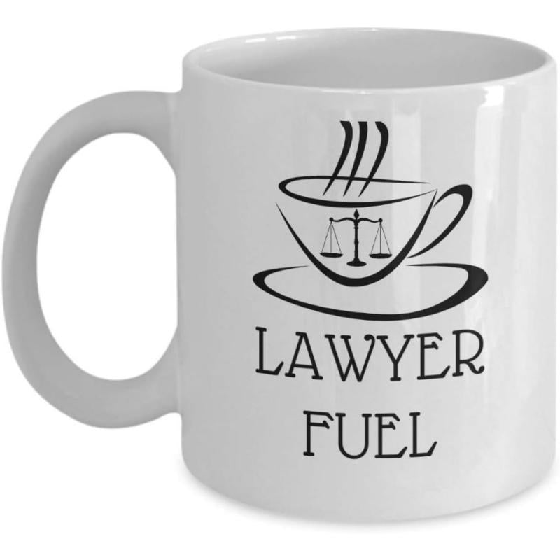 Tailorly White Ceramic 11 oz Mug - Lawyer Fuel Elegant Steaming Vessel Featuring Balanced Scales Of Justice Symbol Coffee Cup