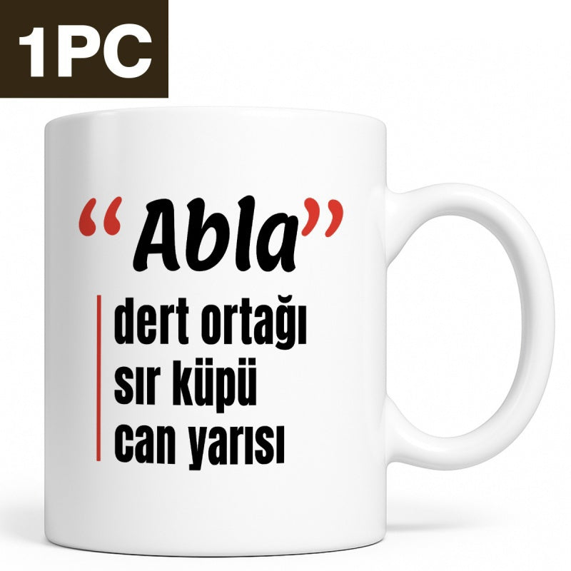 Tailorly White Ceramic 11 oz Mug - Minimalist White Ceramic Kitchenware Featuring Bold Black Typography And Red Line Mug