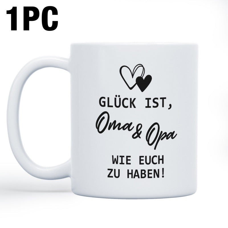 Tailorly White Ceramic 11 oz Mug - Simple Minimalist Style Featuring Two Artistic Hearts On A Clean Surface Heart