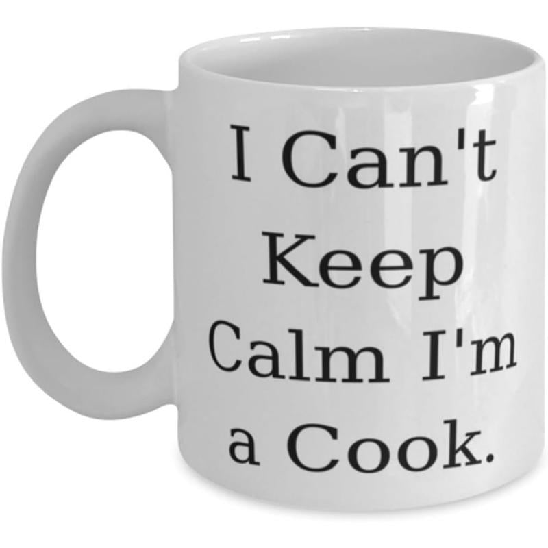 Tailorly White Ceramic 11 oz Mug - I Can't Keep Calm I'm A Cook Minimalist Typography Style Featuring Bold Black Text On Background Cook