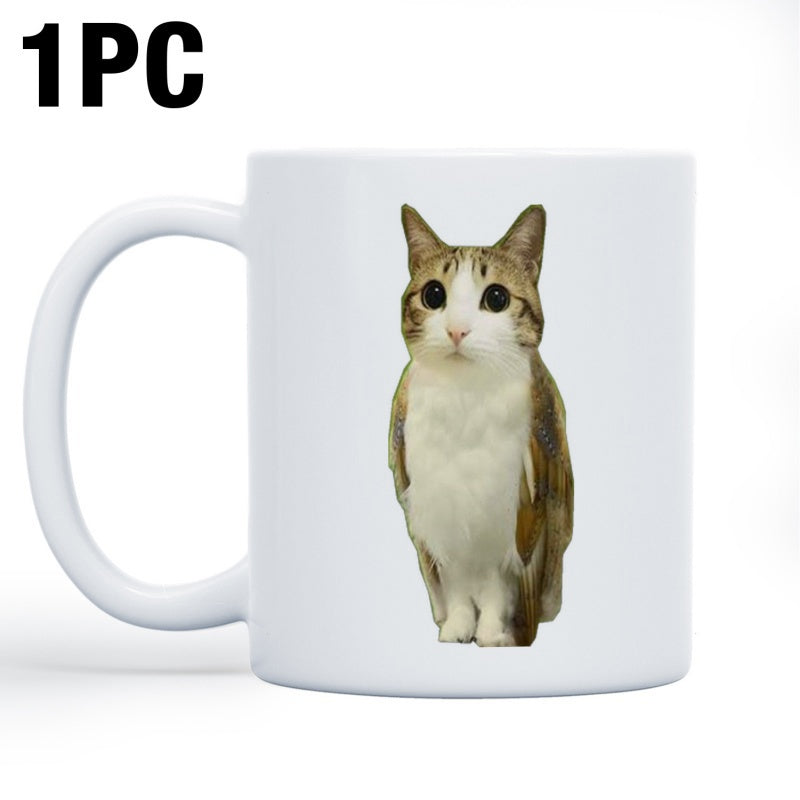 Tailorly White Ceramic 11 oz Mug - 1PC Charming Realistic Brown Tabby Cat Sitting Calmly On White Background Cat