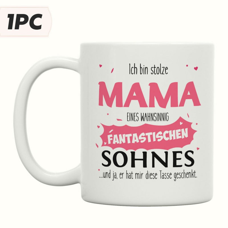 Tailorly White Ceramic 11 oz Mug - Minimalist White Ceramic Vessel With Decorative Pink Graphics And Bold Typography Mug