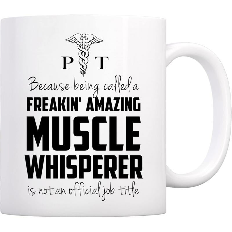 Tailorly White Ceramic 11 oz Mug - Because Being Called A Freakin Amazing Muscle Whisperer Is Not An Official Job Title Professional Medical Caduceus Symbol