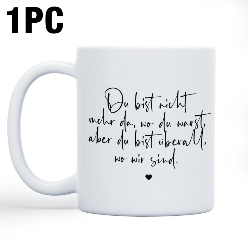 Tailorly White Ceramic 11 oz Mug - Minimalist Script Quotes With A Tiny Black Heart Patterned On Ceramic Mug