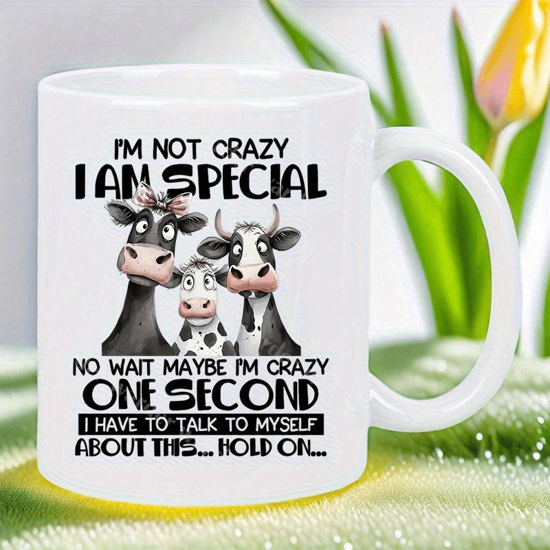 Tailorly White Ceramic 11 oz Mug - Im Not Crazy I Am Special No Wait Maybe Im Crazy One Second I Have To Talk To Myself About This Hold On Three Adorable Cartoon