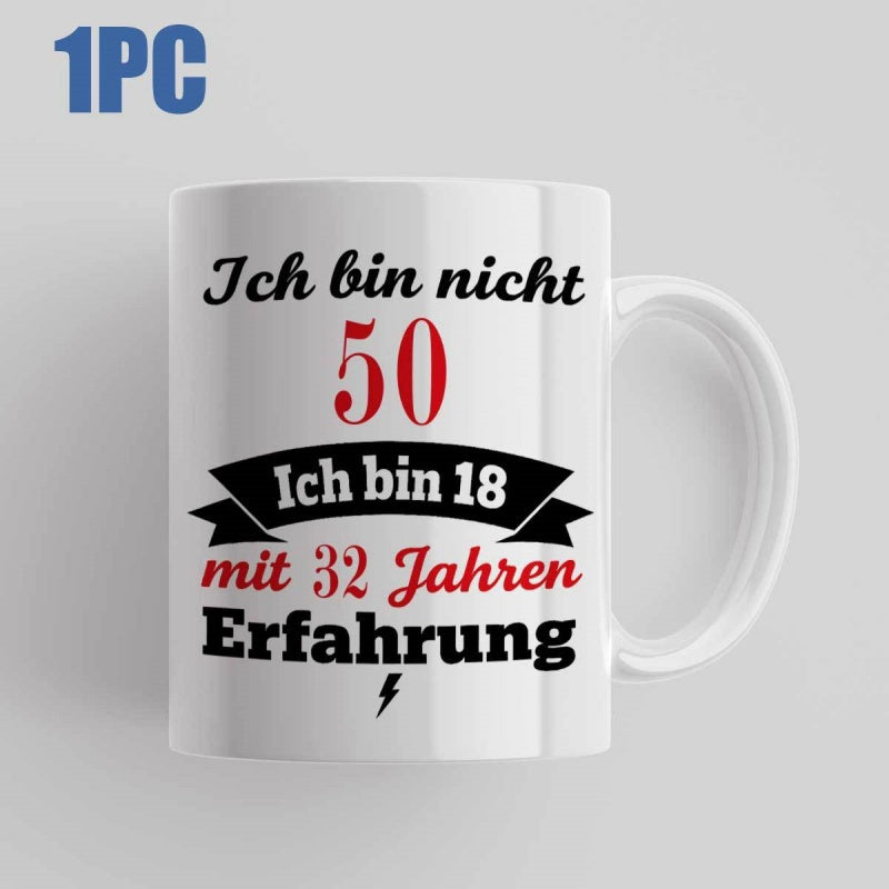 Tailorly White Ceramic 11 oz Mug - Sleek White Ceramic Vessel Featuring Bold Typography And Decorative Banner Mug