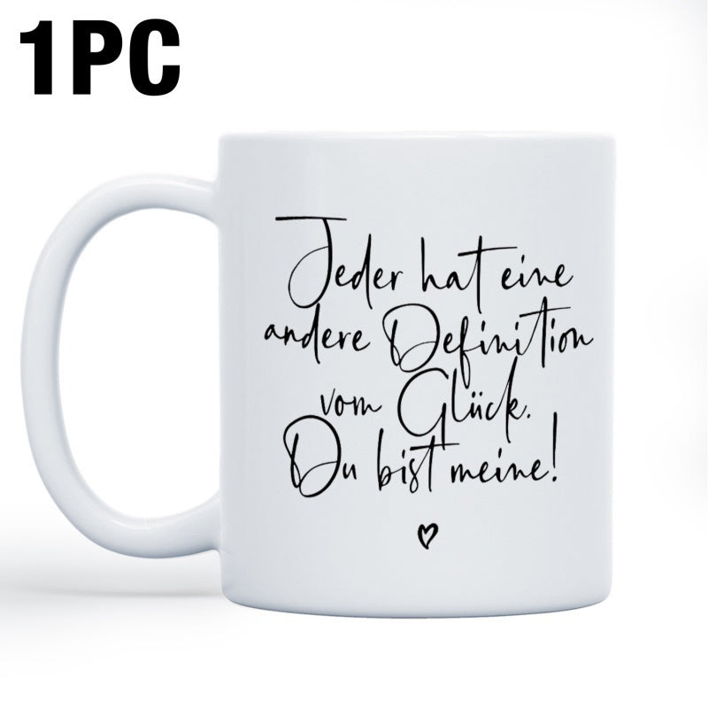Tailorly White Ceramic 11 oz Mug - Elegant Hand Written Script Lettering With Minimalist Small Heart Ceramic Mug
