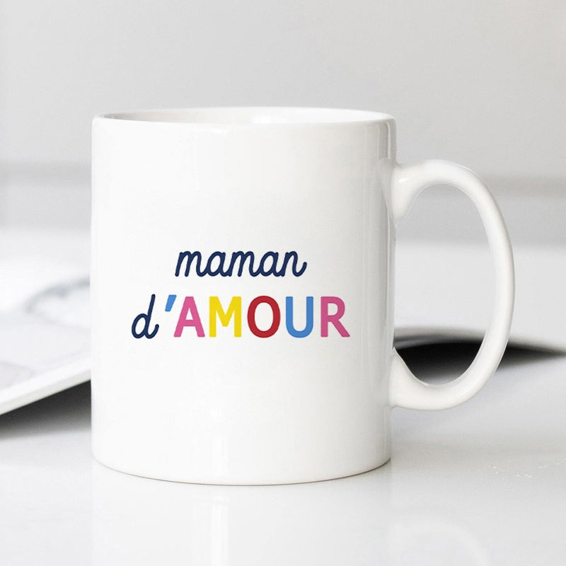 Tailorly White Ceramic 11 oz Mug - Pure With Colorful Typography Pattern On Elegant Porcelain Mug