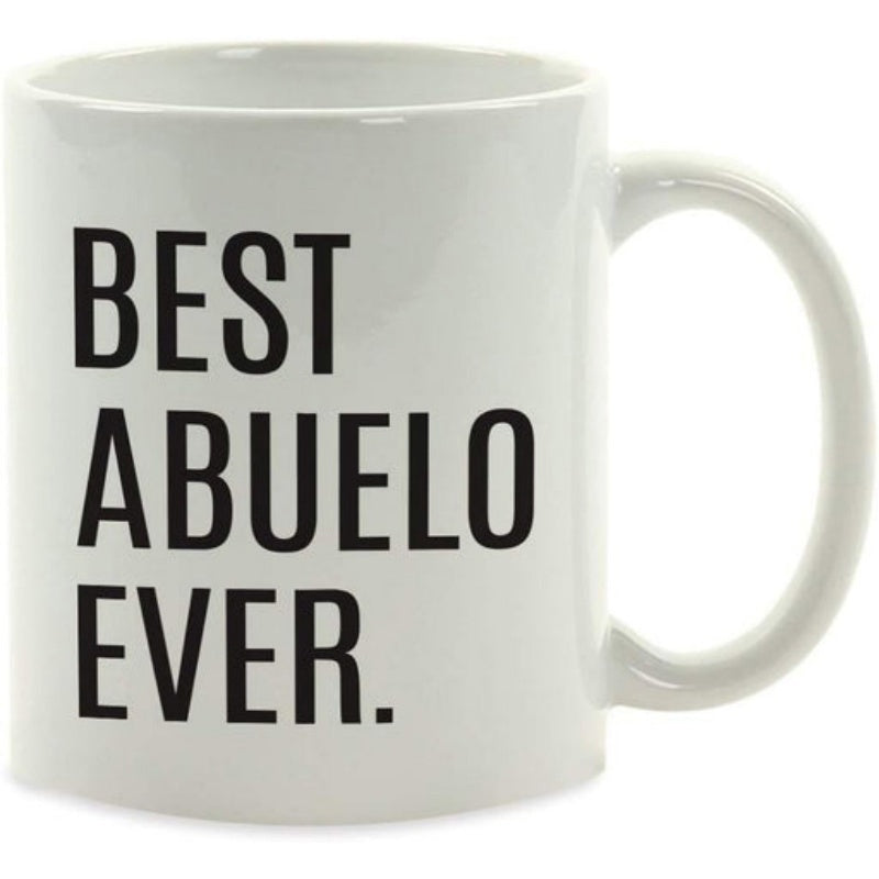 Tailorly White Ceramic 11 oz Mug - Best Abuelo Ever Sleek Featuring Bold Minimalist Black Text Lettering Mug
