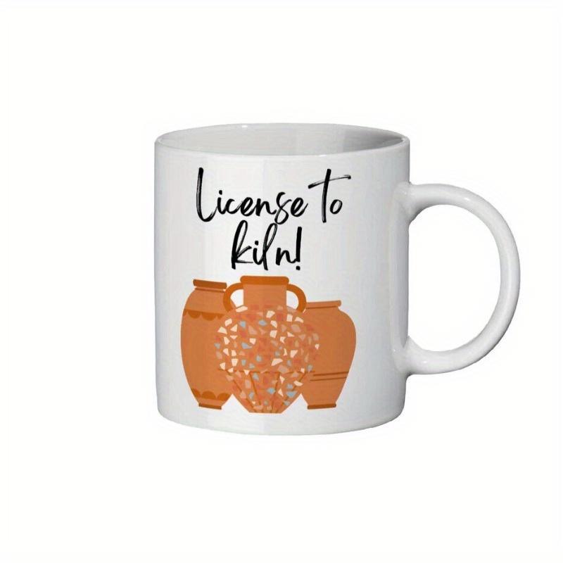 Tailorly White Ceramic 11 oz Mug - License To Kiln Rustic Terracotta Clay Vases Arranged Neatly On A Surface Pottery