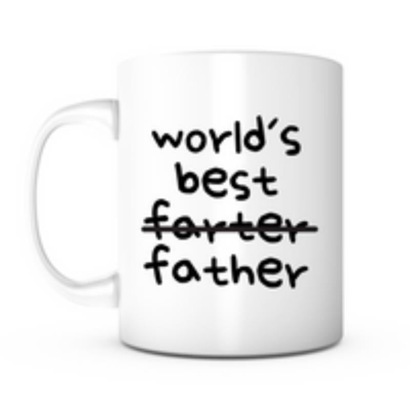 Tailorly White Ceramic 11 oz Mug - Worlds Best Father Simple Minimalist Black Ink Handwritten Typography On A Plain