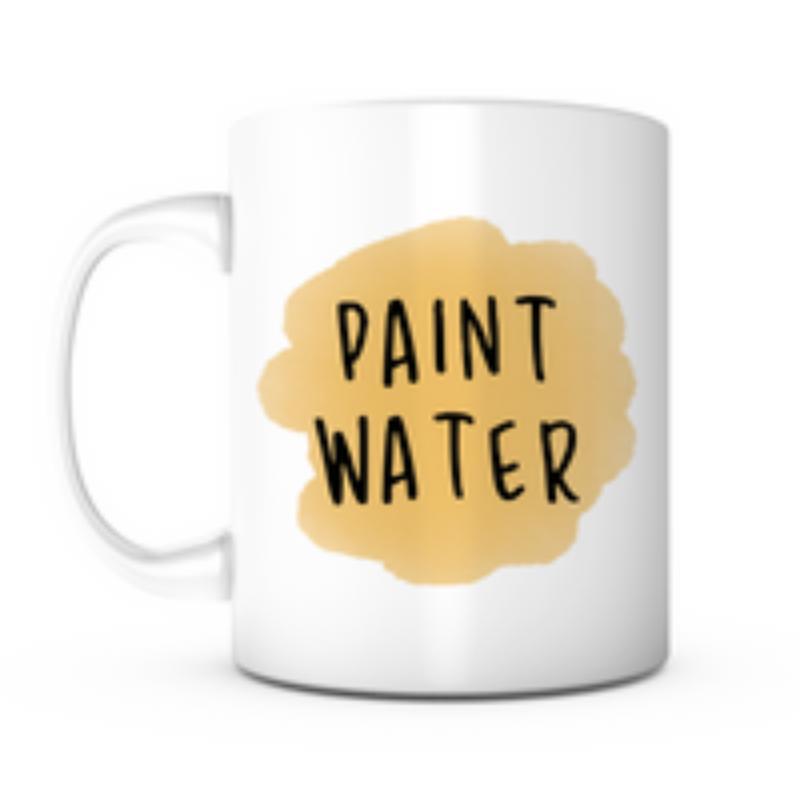 Tailorly White Ceramic 11 oz Mug - Paint Water Artistic Yellow Watercolor Splash Floating On A Bright Polished Surface Mug
