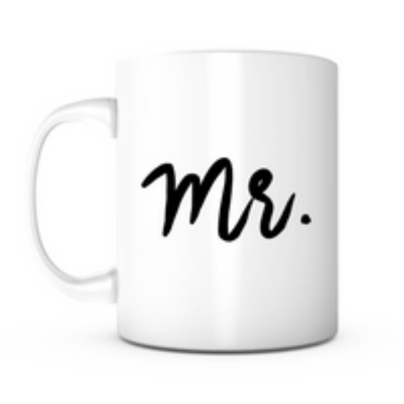 Tailorly White Ceramic 11 oz Mug - Mr Minimalist With Elegant Black Script Lettering Mug