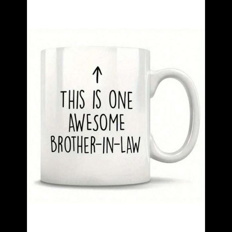 Tailorly White Ceramic 11 oz Mug - This Is One Awesome Brother In Law Sleek With Minimalist Black Printed Text Design Mug