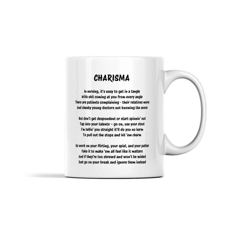 Tailorly White Ceramic 11 oz Mug - Charisma Elegant Black Typography Centered On A Clean White Ceramic Background Mug
