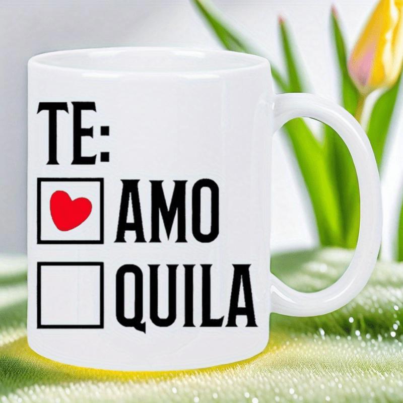 Tailorly White Ceramic 11 oz Mug - Tequila Minimalist Checkbox Featuring Small Red Heart Printed On White Surface Mug