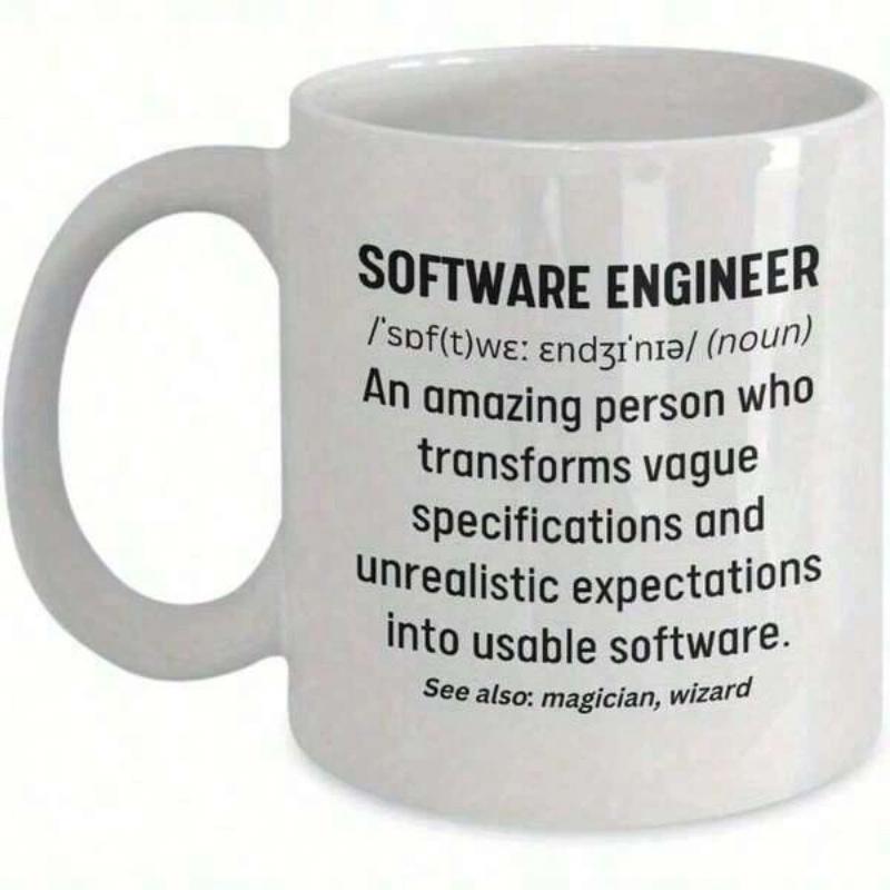 Tailorly White Ceramic 11 oz Mug - Software Engineer Polished Displaying Clean Professional Black Font Dictionary Layout Mug