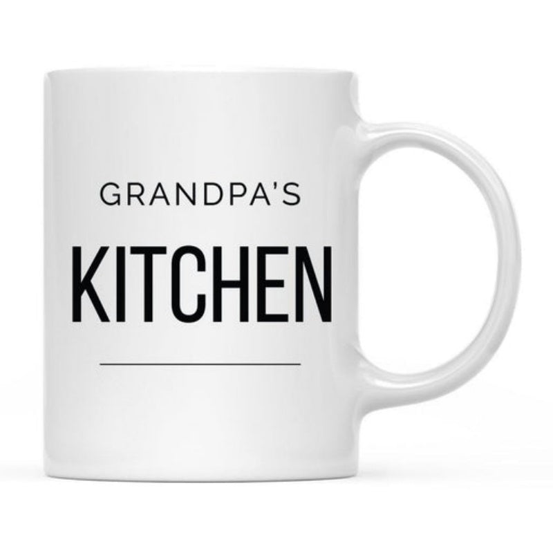 Tailorly White Ceramic 11 oz Mug - Grandpas Kitchen Minimalist Featuring Bold Black Typography And Simple Line Mug