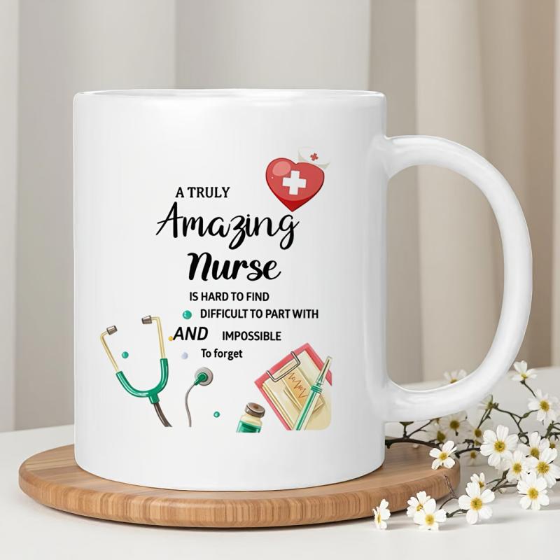 Tailorly White Ceramic 11 oz Mug - A Truly Amazing Nurse Is Hard To Find Difficult To Part With And Impossible To Forget Glossy White Material Featuring