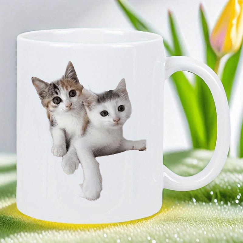 Tailorly White Ceramic 11 oz Mug - Adorable Playful Duo Sitting Together In A Soft And Gentle Manner Kittens