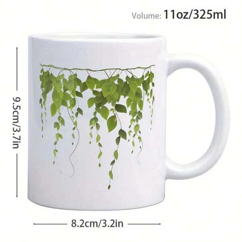 Tailorly White Ceramic 11 oz Mug - Lush Green Hanging Vines With Delicate Leaves Swaying In A Gentle Breeze Plant