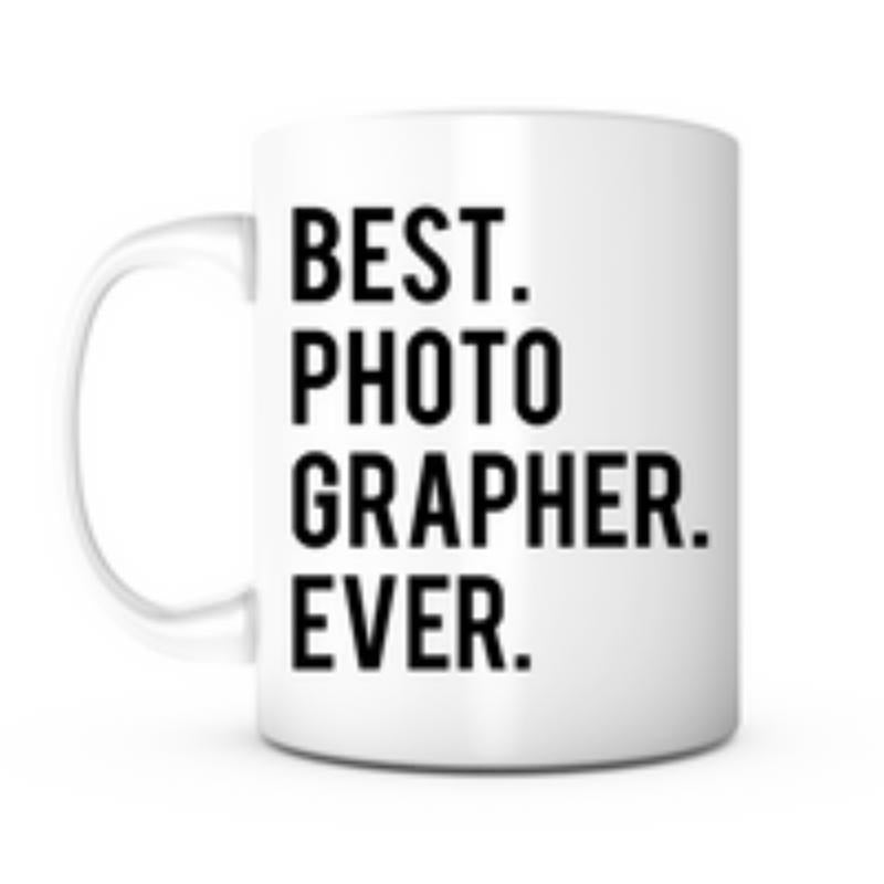 Tailorly White Ceramic 11 oz Mug - Best Photographer Ever Professional Minimalist Design With Bold Black Lettering On Ceramic Surface Mug